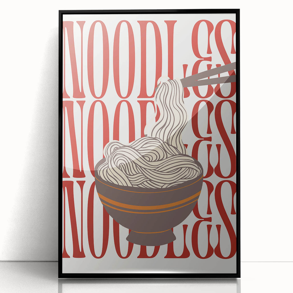 Large abstract wall art featuring swirling black and white patterns on acrylic, framed in black.