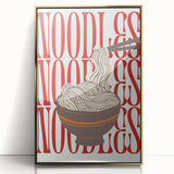 Large art print featuring mid-century modernist dishes in gold and white tones, acrylic framed.