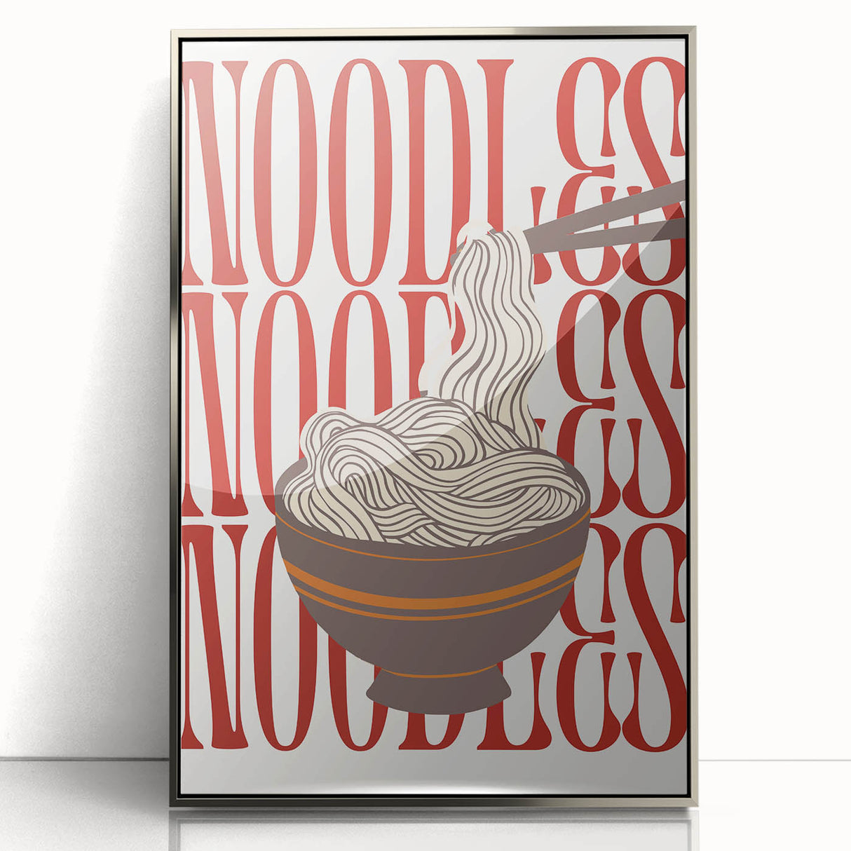 Mid-century modernist art featuring colorful abstract shapes on a silver-framed acrylic, suitable for nursery wall art.
