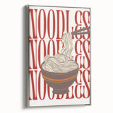 Landscape art painting featuring colorful dishes on a black background, framed canvas, ideal for kitchen wall decor.