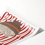 Extra large wall art featuring black and white line art flowers on a rolled print, ideal for large living room decor.