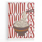 Large black and white stretched canvas featuring an array of dishes, ideal for kitchen wall art.