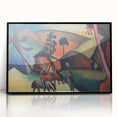 Expressionist Landscape Scene – Vibrant Indians on Horseback Wall Art