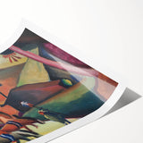 Expressionist Landscape Scene – Vibrant Indians on Horseback Wall Art