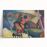 Expressionist Landscape Scene – Vibrant Indians on Horseback Wall Art