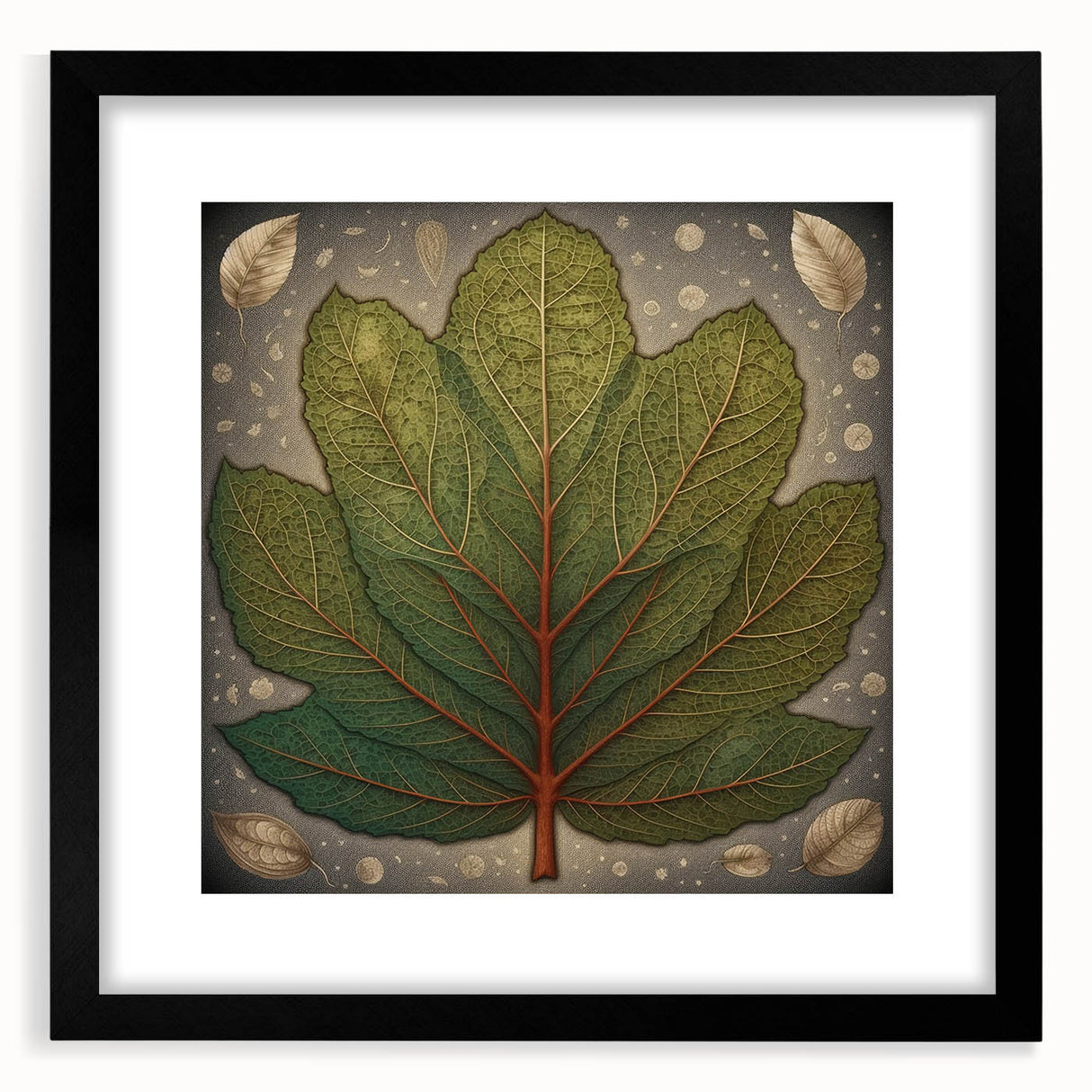 Framed wall art showcasing a vibrant floral and botanical design with a sleek black mat, perfect for modern home decor and enhancing interior aesthetics.