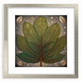 Elegant silver-framed wall art featuring a floral and botanical design with vibrant flowers and lush green leaves, accented by a white mat for a sophisticated touch. Ideal for home decor, this piece adds a nature-inspired aesthetic to any room.