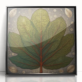 Framed wall art featuring a vibrant floral and botanical design with black accents, ideal for home decor, showcasing intricate details and vivid colors.