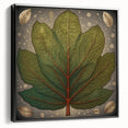 Framed wall art featuring a vibrant floral and botanical design on canvas, showcasing colorful flowers and green leaves with a sleek black frame, ideal for home decor.