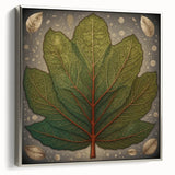 Framed canvas wall art featuring a floral and botanical design with silver accents, showcasing vibrant colors and intricate details, ideal for home decor.