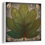 Framed wall art featuring a floral and botanical design on a white background, showcasing vibrant colors and intricate details, perfect for home decor enhancement.