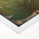 Rolled canvas showcasing a vibrant floral and botanical wall art design, featuring intricate details in green and yellow hues, perfect for home decor.