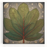 Stretched canvas wall art depicting vibrant flowers and botanical leaves with a textured finish, ideal for enhancing home decor and bringing nature indoors.
