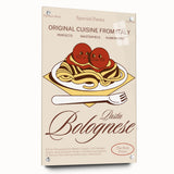 Acrylic print of various food dishes in a vivid, realistic style, ideal for dining room decor.