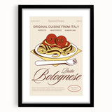 Extra large framed abstract art print featuring colorful, textured depictions of various food dishes.