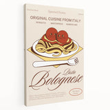 Large canvas print featuring an array of colorful food dishes, ideal for kitchen wall art.