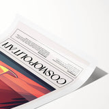 Extra large wall art featuring line art flowers in black on white, rolled print format, ideal for large living room decor.