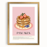 Extra large framed wall art featuring an abstract design of pastries in muted cream and gold tones.