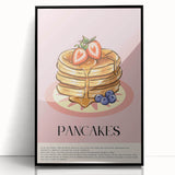 Large abstract wall art featuring assorted pastries in bold colors, framed in black acrylic.