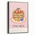 Black and white vintage poster art of pastries on a framed canvas, ideal for bedroom wall decor.