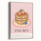 Framed canvas featuring a vintage poster of colorful pastries, set against a black background.