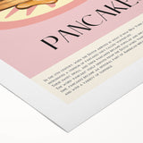 Art deco poster featuring assorted pastries in muted pastel tones on rolled canvas, suitable for dining room decor.