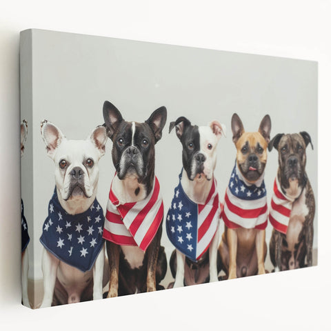 Patriotic Pups - Red, White, and Blue Wall Art