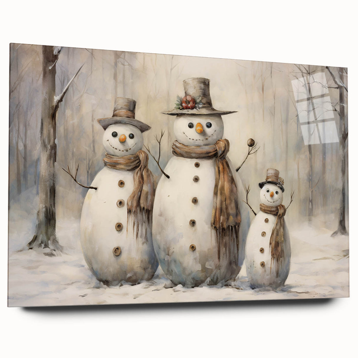 Winter Snowman Family – Heartwarming Christmas Art Prints