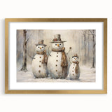 Winter Snowman Family – Heartwarming Christmas Art Prints