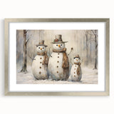 Winter Snowman Family – Heartwarming Christmas Art Prints