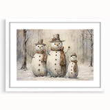 Winter Snowman Family – Heartwarming Christmas Art Prints