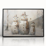 Winter Snowman Family – Heartwarming Christmas Art Prints