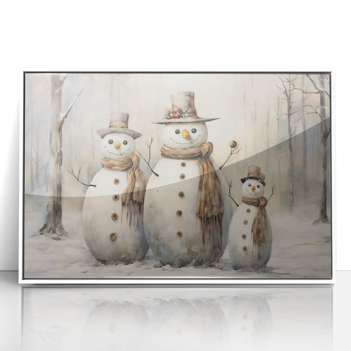 Winter Snowman Family – Heartwarming Christmas Art Prints