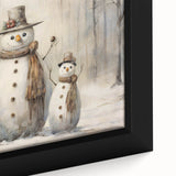 Winter Snowman Family – Heartwarming Christmas Art Prints