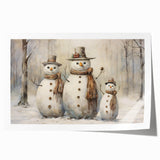 Winter Snowman Family – Heartwarming Christmas Art Prints