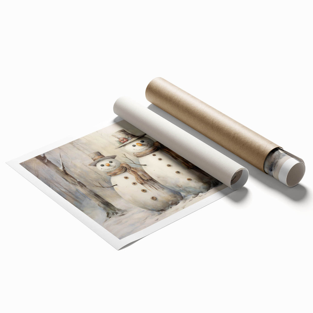 Winter Snowman Family – Heartwarming Christmas Art Prints