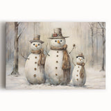 Winter Snowman Family – Heartwarming Christmas Art Prints