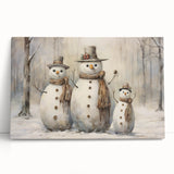 Winter Snowman Family – Heartwarming Christmas Art Prints