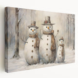 Winter Snowman Family – Heartwarming Christmas Art Prints
