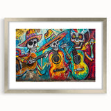 Colorful Cinco de Mayo Wall Art - Mexican Fiesta Skeleton Guitarists