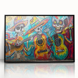 Colorful Cinco de Mayo Wall Art - Mexican Fiesta Skeleton Guitarists