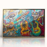 Colorful Cinco de Mayo Wall Art - Mexican Fiesta Skeleton Guitarists