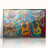 Colorful Cinco de Mayo Wall Art - Mexican Fiesta Skeleton Guitarists