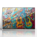 Colorful Cinco de Mayo Wall Art - Mexican Fiesta Skeleton Guitarists