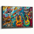 Colorful Cinco de Mayo Wall Art - Mexican Fiesta Skeleton Guitarists