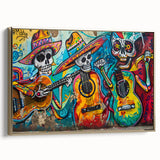 Colorful Cinco de Mayo Wall Art - Mexican Fiesta Skeleton Guitarists
