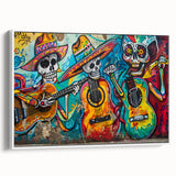 Colorful Cinco de Mayo Wall Art - Mexican Fiesta Skeleton Guitarists