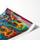 Colorful Cinco de Mayo Wall Art - Mexican Fiesta Skeleton Guitarists