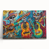 Colorful Cinco de Mayo Wall Art - Mexican Fiesta Skeleton Guitarists