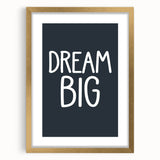 Dream Big - Boys Room Wall Art Kids Bedroom Decor